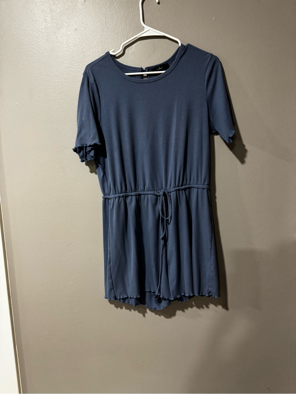 Lulu's French Blue Short Sleeve Tie-Waist Girls Romper
